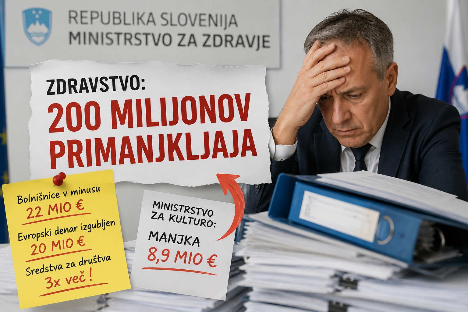 Kultura jo je odnesla poceni: na ministrstvu za zdravje odkrili kar 200 milijonov evrov primanjkljaja!