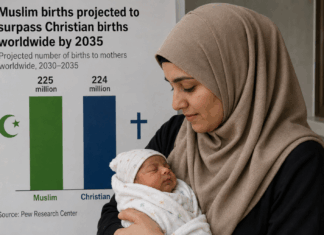 Prelomna demografska napoved: do leta 2035 naj bi se rodilo več otrok muslimankam kot kristjankam