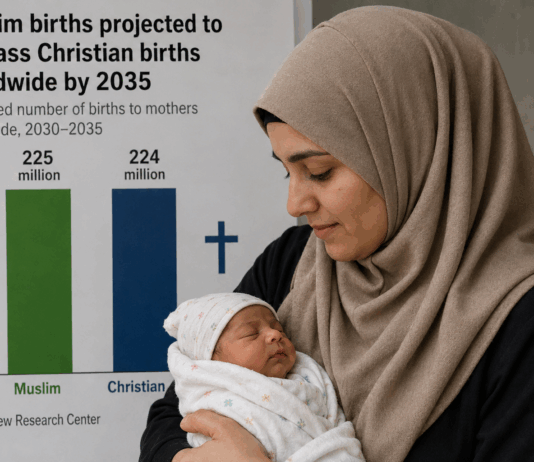 Prelomna demografska napoved: do leta 2035 naj bi se rodilo več otrok muslimankam kot kristjankam