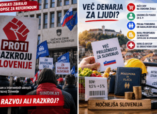 SINDIKATI PROTI RAZBREMENITVAM? Zakon prinaša nižji DDV, polno pokojnino ob delu in ugodnosti za s. p., oni pa zbirajo podpise za referendum?! sindikati, razkroj - chat gpt