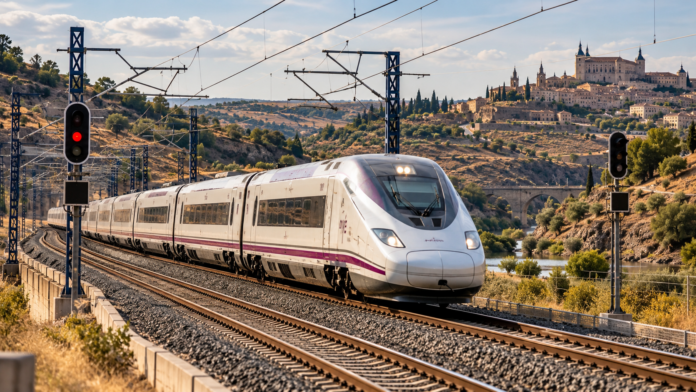High-Speed Train Beneath Historic Hilltop Town nesreča, Španija - vlak