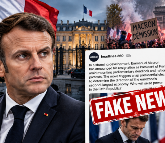 Lažna novica o Macronovem odstopu zaokrožila po spletu: Francija je v krizi, predsednik pa ostaja na položaju macron - odstop, fake news, chat gpt