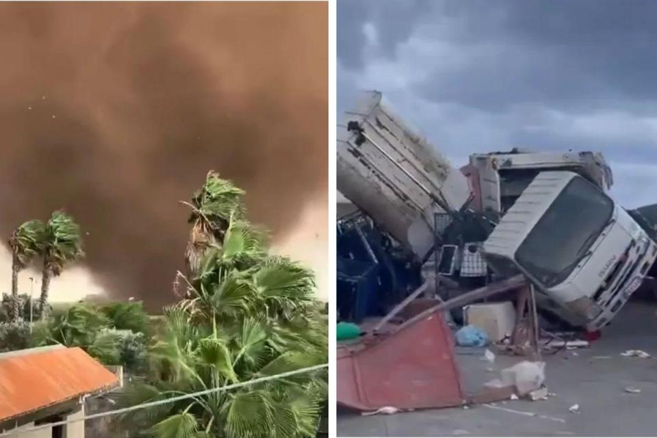 Grozljivi prizori pri naših sosedih: tornado premetaval avtomobile in poškodoval šolo
